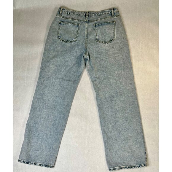 Pearl Embellished Light Wash High-Waisted Denim Jeans XLarge - Picture 2 of 8